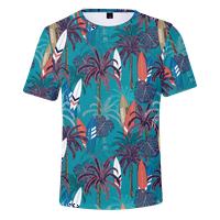 Muške majice, dječaci i muški drebovi havajska majica, okrugli vrat kratkih rukava, grafički teženi