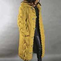 Guvpev Ženski kapuljač Kardigan Velike veličine Džemper Pocket Jednokrevetni kaput s dugim rukavima