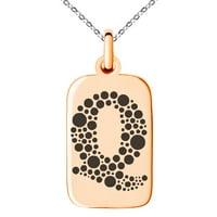 Pismo od nehrđajućeg čelika Q Početni isprekivani monogram ugravirani mali rectangle tag ogrlica ogrlica