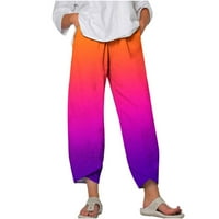 Amtdh Ženske gradijentne boje Ombre hlače za čišćenje Flowy Beach Lagane hlače Lady Lounge pantalone