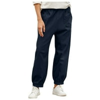 Bigersell wide nogu hlače za žene pune dužine hlače modne ženske pune ležerne pamučne i posteljine džepom