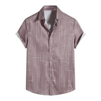 Sanbonepd Muške haljine košulje muškog poklopca ovratnik casual hawaii ispis ljetne košulje