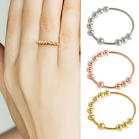 Grupest breze prsten za prste šarmantne rotirajuće perle Decor Minimalistički polirani prsten za vjenčanje