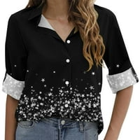 Pamučni savjeti za žene up bluza za žene pogodne gumb dolje bluze za žene labave V izrez majice casual