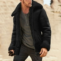 Muškarcijske jakne Muška i zima plus veličina zimski kaput rever navratnik podstavljena koža Vintage
