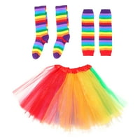 Kitbow Tutu suktni kit Colorful Bowknot Tie Duge rukavice Stakle za obustave kostimi Dodatni set