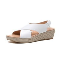 Welliumiy ženske cipele Kuka i petlje Sandale Open Toe Travel Daily Breatehable Wedge & Platform White