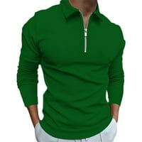 Muška majica slim-fit Polo Ležerna majica SOILD patentrice Okrenite bluzu ovratniku Dugih rukava Top
