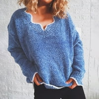 Ženski džemper kaput dame pulover nepravilni ovratnik Ženski pleteni temperament džemper C Immuter Božićna