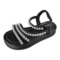 Lydiaunistar Ženske dame Modne guste kosinske sandale Komforne okrugle nožne kauzne sandale cipele crno