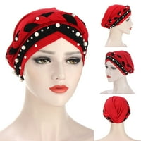 BIPLUT pletenica dvostruke boje turbanska kapa za žene FAU biserni ukras za kosu