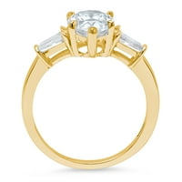 2.3ct kruška Clear Clear Moissine 14k Žuto zlatna godišnjica Angažovane kamene prstene veličine 4,75