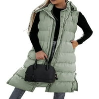 Eyicmarn ženska zimska jakna, zatvarač bez rukava zatvarač naffine prsluk čvrsti topli zimski kaput