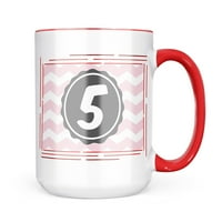 Neonblond monogram Pink Siva Chevron šalica za ljubitelje čaja za kafu