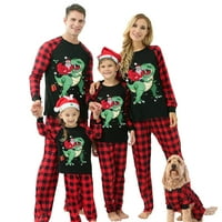 Yilvust Božić koji odgovara porodičnoj pidžami Postavite crtani dinosaur print PJS domaća odjeća za