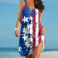 Dan odjeće za neovisnost od plaže ManXivoo za žene plus veličina moda Amerikanac 4. jula Elegantna ovratnica
