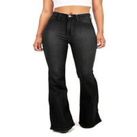 Blarne traperice za žene Ležerne prilike sa visokim strukom traper hlače čizme Cut Jeans Blue S-3XL