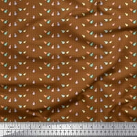 Soimoi Brown Rayon tkanina Dot & Bullb Domaći dekor odštampano tkaninsko dvorište široko