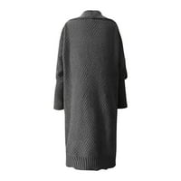 Cardigan za žene topli patchwork tisak dugih rukava s V-izrezom obrezani džemper zimski mekani čvrsti