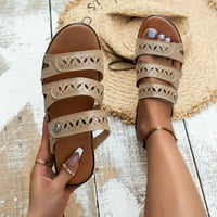 Vintage Women Ljetne papuče Čvrsto boje klinovi prozračni klizanje na otvorenim sandukama za cipele