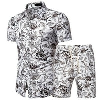 Labakihah odijela za muškarce muške ljetne dvostruke majice od 3 komada plaže s kratkim rukavima hlače