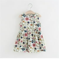 Ljetne haljine Djevojke Print cvjetni haljina bez rukava višebojna 3Y-4Y