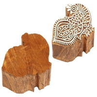 IndianBeatifulrt Tekstilni štampani blok Peacock Hand Rezbarena drvena žiga Drveni blok Ispis tekstilnih