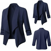 Ležerne bluže za žene Osnovne čvrste boje Blazer jakne otvorene prednje obrezivanje odijelo CARDIGANS dugi rukav odjeća