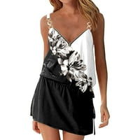 Baycosin haljine za ženske haljine za plažu poklopca cvjetni ispis majica bez rukava sunce s džepovima