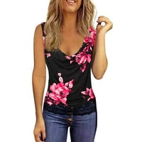 Ljetna prodaja Ljeto Ženska modna casual vrhova bez rukava od tiskane košulje na hrpu Vest Pink XL