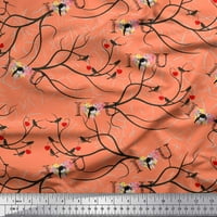 Soimoi Rayon tkanina cvjetna, rat i mačka umjetnička tkanina za ispis od dvorišta široko