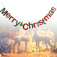 Metri sretan božićni slovo i zid drveća i viseća vrata za zabavu Bunting Garland Banner Shop Home Xmas
