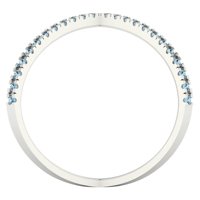 0. CT sjajan okrugli rezan plavi simulirani dijamant 14k bijeli zlatni izjavi veličine 9,75