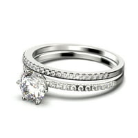 Prekrasna Art Deco 1. Carat Round Cut Diamond Moissite zaručnički prsten, vjenčani prsten, jedan odgovarajući
