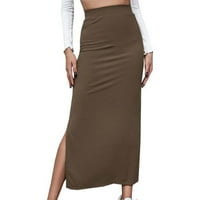 Suknje za prodaju čiste Plus size Soled Boja elastična ženska svestrana polovica suknje pune boje elastične