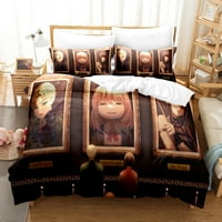 Anime špijun × Porodični setovi za posteljinu od dvostruke veličine za obožavatelje djece djeca djeca djeca ultra mekani mikrofiber manga trodijelni prekrivač i jastuk