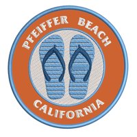 PFEIFFER Beach, Kalifornijska željezo ili šivati ​​na vezenu mrlju tkanine zakrpa Ocean Beach, soli