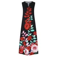 Tenjijo Haljine za odmor Trends Ženska svečana haljina s prugastom cvjetnom printom Maxi haljina bez