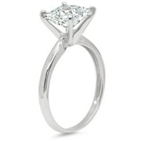 1. CT briljantna princeza Clear Simulirani dijamant 14k bijeli zlatni pasijans prsten sz 6.5