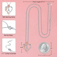 Sterling Silver Početni ogrlice pokloni za žene Djevojke ruže srce Početna ogrlica Morither's Days Days
