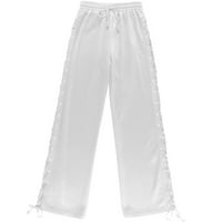 Absuyy ženske hlače sa visokim strukom u boji elastične retro bočne proreze kopče izdubljene hlače široke