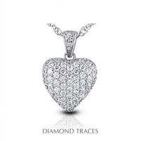 Dijamantni tragovi 1. Carat Ukupno prirodni dijamanti 14k bijeli zlatni utl Podešavanje modnog privjeska