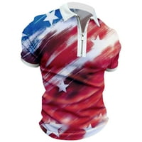 B91XZ muške majice kratki rukav muškarci muške američke zastave patriotske košulje za muškarce julskog