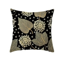 Crni jastuk poklopac za bronziranje cvijeća i lišće bacaju jastučnicu