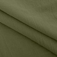 Voncos Women Pamučne posteljine hlače - visoki porast ležerne modne hlače u boji za žene vojske zelene