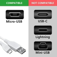 Pwron 3.3ft bijeli mikro USB 2. Podaci za sinkronizirani kabel kabela za vizio VTAB VTAB1008 B VTAB1008-B