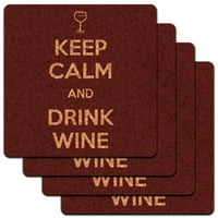 Držite miran i pijte vinsko staklo Vino nisko profil Cork Coaster Set
