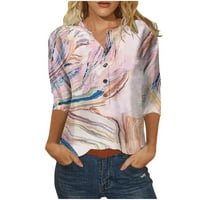 Gaecuw majice za žene bluze s kratkim rukavima T / košulje s pulover TEES T-majice Sažetak tiskani vrhovi