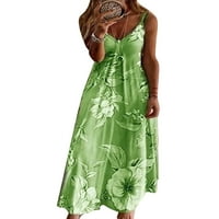 Ljeto Plus size Long Maxi haljina za žene špagete remen gradijentna haljina casual v izrez na plaži