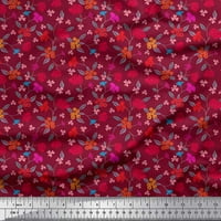 Soimoi Moss Georgette tkanine bobice, lišće i cvjetna umjetnička odštampana tkanina od dvorišta široka